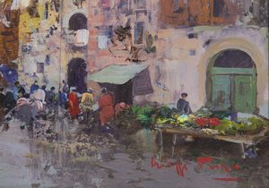 PESA GIUSEPPE (1928 - 1992) : Periferia di Catania  - Asta Asta 502 | ARTE ANTICA E DEL XIX SECOLO Online - Associazione Nazionale - Case d'Asta italiane