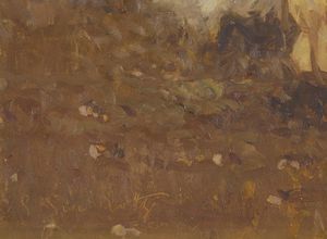 GUARLOTTI GIOVANNI (1869 - 1954) : Nudo femminile (fronte) - Galline (retro)  - Asta Asta 502 | ARTE ANTICA E DEL XIX SECOLO Online - Associazione Nazionale - Case d'Asta italiane