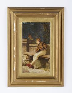 DEL RE GIOVANNI (1829 - 1915) : La serenata del paggio  - Asta Asta 502 | ARTE ANTICA E DEL XIX SECOLO Online - Associazione Nazionale - Case d'Asta italiane