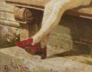 DEL RE GIOVANNI (1829 - 1915) : La serenata del paggio  - Asta Asta 502 | ARTE ANTICA E DEL XIX SECOLO Online - Associazione Nazionale - Case d'Asta italiane