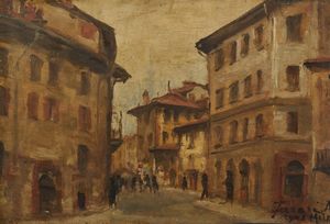 FERRARI ARTURO (1861 - 1932) - Via Laghetto a Milano