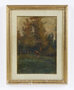 RODA LEONARDO (1868 - 1933) : La raccoglitrice di legna  - Asta Asta 502 | ARTE ANTICA E DEL XIX SECOLO Online - Associazione Nazionale - Case d'Asta italiane