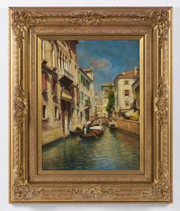SANTORO RUBENS (1859 - 1942) : Nello stile di. Canale a Venezia  - Asta Asta 502 | ARTE ANTICA E DEL XIX SECOLO Online - Associazione Nazionale - Case d'Asta italiane