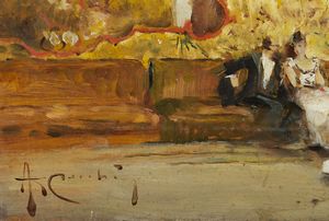 CECCHI ADRIANO (1850 - 1936) : Scena galante  - Asta Asta 502 | ARTE ANTICA E DEL XIX SECOLO Online - Associazione Nazionale - Case d'Asta italiane