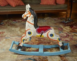 MANIFATTURA DEL XX SECOLO - Cavallo a dondolo in legno dipinto