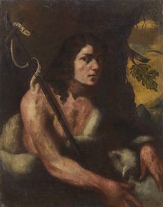 ARTISTA ITALIANO DEL XVII SECOLO - San Giovanni Battista nel deserto