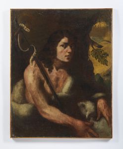 ARTISTA ITALIANO DEL XVII SECOLO : San Giovanni Battista nel deserto  - Asta Asta 502 | ARTE ANTICA E DEL XIX SECOLO Online - Associazione Nazionale - Case d'Asta italiane
