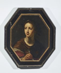 ARTISTA TOSCANO DEL XVII SECOLO - Ritratto di donna con pennino