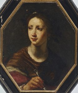 ARTISTA TOSCANO DEL XVII SECOLO : Ritratto di donna con pennino  - Asta Asta 502 | ARTE ANTICA E DEL XIX SECOLO Online - Associazione Nazionale - Case d'Asta italiane