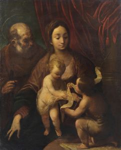 ARTISTA DEL XVII SECOLO - Sacra Famiglia con San Giovannino