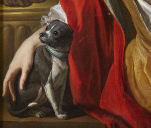 ARTISTA FRANCESE DEL XVIII SECOLO : Ritratto di gentildonna con cane  - Asta Asta 502 | ARTE ANTICA E DEL XIX SECOLO Online - Associazione Nazionale - Case d'Asta italiane