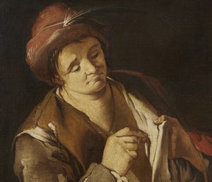 CIPPER DETTO IL TODESCHINI GIACOMO FRANCESCO   (1664 - 1736) : Copia da. Contadino che si spulcia  - Asta Asta 502 | ARTE ANTICA E DEL XIX SECOLO Online - Associazione Nazionale - Case d'Asta italiane