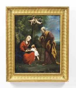 ARTISTA DEL XVIII-XIX SECOLO : Riposo durante la fuga in Egitto  - Asta Asta 502 | ARTE ANTICA E DEL XIX SECOLO Online - Associazione Nazionale - Case d'Asta italiane