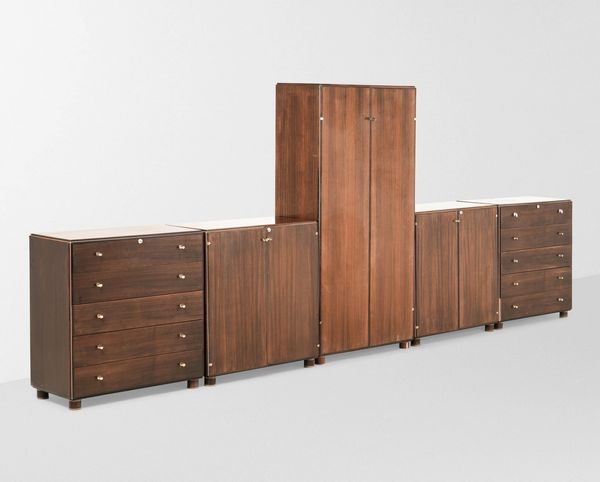 AFRA E TOBIA SCARPA : Cinque mobili contenitori della serie Torcello.  - Asta Design Lab - Associazione Nazionale - Case d'Asta italiane