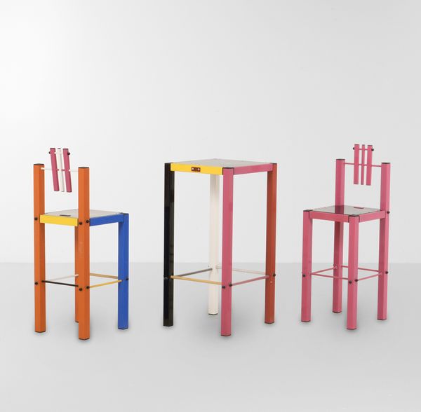 ANACLETO SPAZZAPAN : Due sedie e un tavolino.  - Asta Design Lab - Associazione Nazionale - Case d'Asta italiane