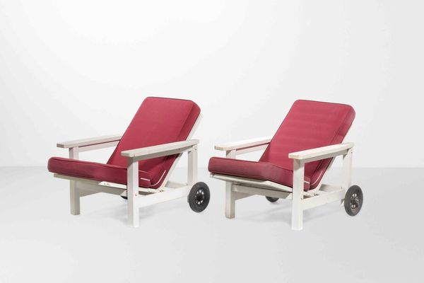 OSVALDO BORSANI : Due poltrone sdraio  - Asta Design Lab - Associazione Nazionale - Case d'Asta italiane