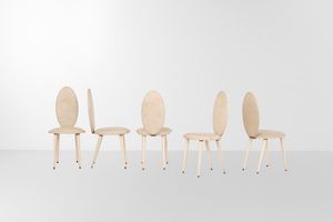 Umberto Mascagni : Set di tavolo con cinque sedie.  - Asta Design Lab - Associazione Nazionale - Case d'Asta italiane