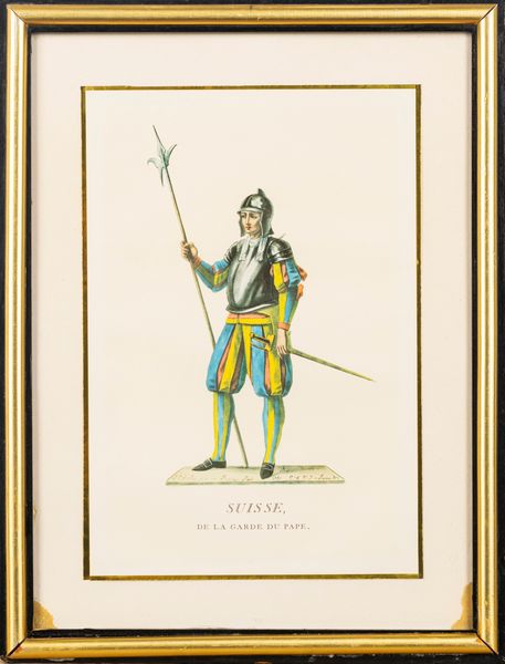 Lotto composto da quattro stampe raffiguranti costumi delle Guardie Svizzere  - Asta Incanti d'Arte - Associazione Nazionale - Case d'Asta italiane