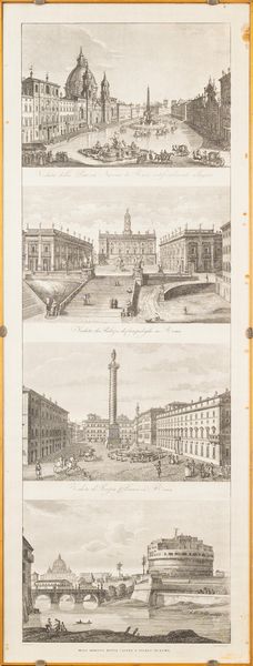 Lotto composto da tre stampe raffiguranti vedute di Roma  - Asta Incanti d'Arte - Associazione Nazionale - Case d'Asta italiane