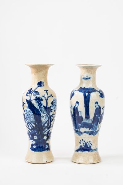 Coppia di vasi in porcellana Nankino  - Asta Incanti d'Arte - Associazione Nazionale - Case d'Asta italiane