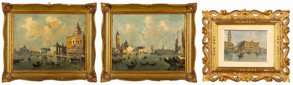 Giovanni Riva : Vedute di Venezia  - Asta Incanti d'Arte - Associazione Nazionale - Case d'Asta italiane