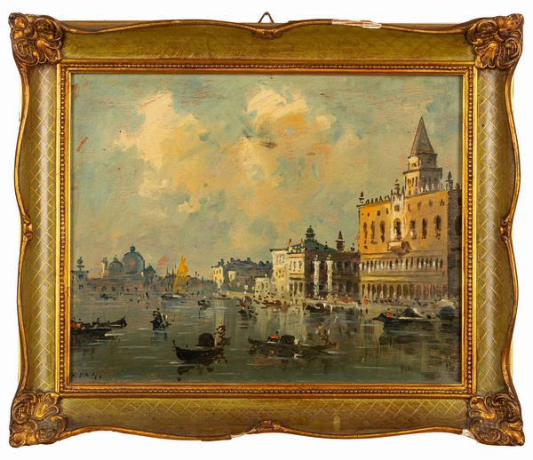 Giovanni Riva : Vedute di Venezia  - Asta Incanti d'Arte - Associazione Nazionale - Case d'Asta italiane