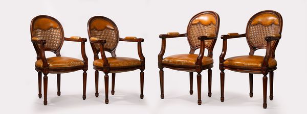 Quattro poltrone in stile Luigi XVI  - Asta Incanti d'Arte - Associazione Nazionale - Case d'Asta italiane