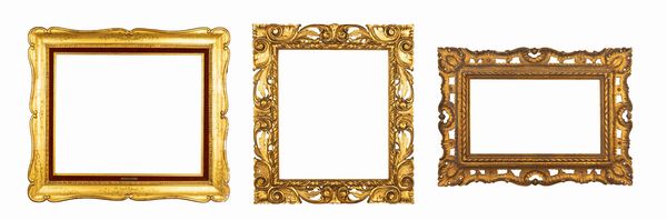 Lotto composto da tre cornici in legno intagliato e dorato  - Asta Incanti d'Arte - Associazione Nazionale - Case d'Asta italiane