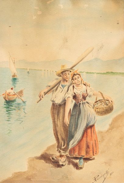 Scuola italiana, secolo XX : Amanti  - Asta Incanti d'Arte - Associazione Nazionale - Case d'Asta italiane