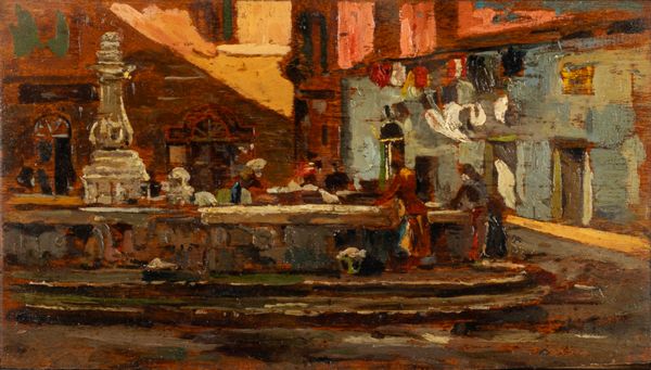 Scuola italiana, secolo XIX : Lavandaie  - Asta Incanti d'Arte - Associazione Nazionale - Case d'Asta italiane