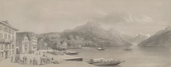 Scuola italiana, secolo XIX : Sul lago di Como  - Asta Incanti d'Arte - Associazione Nazionale - Case d'Asta italiane