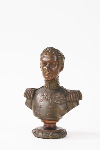 Busto in bronzo patinato di Carlo Alberto di Savoia in alta uniforme, secolo XIX  - Asta Incanti d'Arte - Associazione Nazionale - Case d'Asta italiane