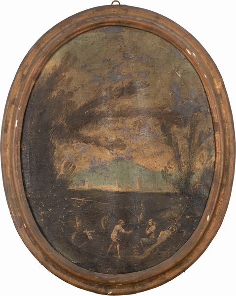 Scuola veneta, secolo XVIII : Paesaggi con figure  - Asta Incanti d'Arte - Associazione Nazionale - Case d'Asta italiane