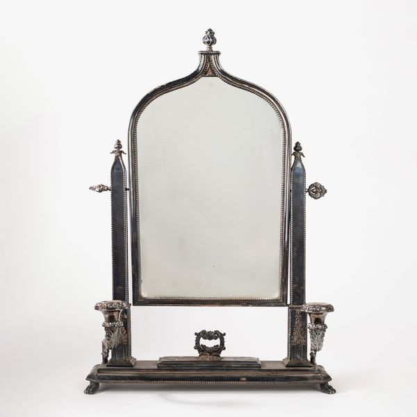 Psiche da tavolo con specchio basculante in metallo argentato  - Asta Incanti d'Arte - Associazione Nazionale - Case d'Asta italiane