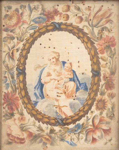 Madonna con Bambino entro ghirlanda, fine secolo XVII  - Asta Incanti d'Arte - Associazione Nazionale - Case d'Asta italiane