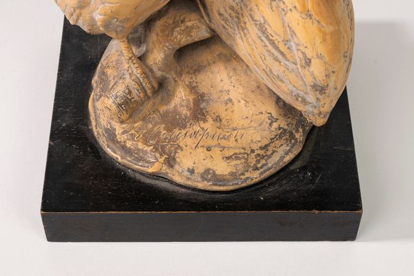 Guido Cacciapuoti : Scultura in terracotta raffigurante due tacchini  - Asta Incanti d'Arte - Associazione Nazionale - Case d'Asta italiane