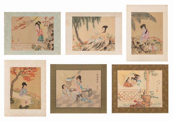 SEI DIPINTI SU SETA  - Asta Incanti d'Arte - Associazione Nazionale - Case d'Asta italiane