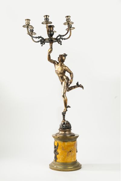 Candelabro con fusto in foggia di Mercurio volante da Giambologna  - Asta Incanti d'Arte - Associazione Nazionale - Case d'Asta italiane