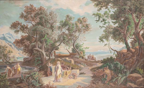 Scuola europea, secolo XIX : Incontro tra Ulisse e Nausicaa  - Asta Incanti d'Arte - Associazione Nazionale - Case d'Asta italiane