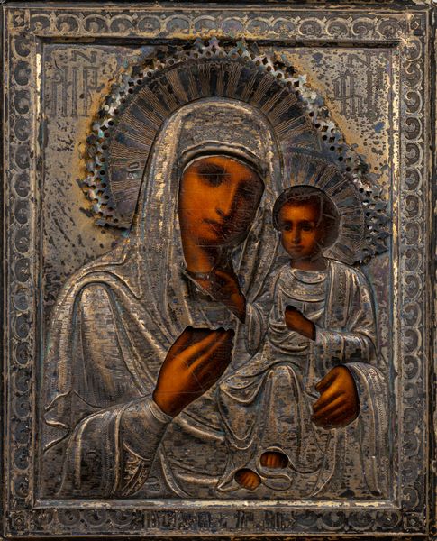 Icona con riza in argento raffigurante Madonna Odigitria. Russia, secolo XIX  - Asta Incanti d'Arte - Associazione Nazionale - Case d'Asta italiane