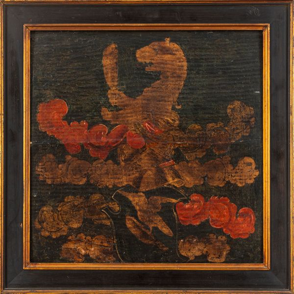 Scuola dell'Italia settentrionale, secolo XVII : Due tavelle da soffitto con stemmi nobiliari  - Asta Incanti d'Arte - Associazione Nazionale - Case d'Asta italiane