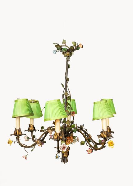 Lampadario a sei luci in ferro battuto. Secolo XIX  - Asta Incanti d'Arte - Associazione Nazionale - Case d'Asta italiane