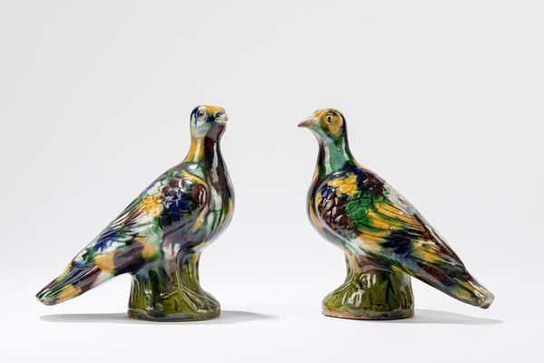 Due volatili in porcellana uova e spinacio  - Asta Incanti d'Arte - Associazione Nazionale - Case d'Asta italiane