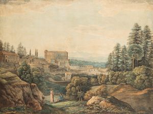 Lotto composto da due vedute della campagna romana, secoli XIX-XX  - Asta Incanti d'Arte - Associazione Nazionale - Case d'Asta italiane