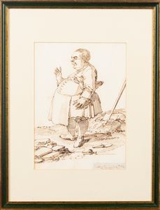 Due stampe raffiguranti caricature  - Asta Incanti d'Arte - Associazione Nazionale - Case d'Asta italiane