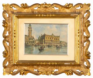 Giovanni Riva : Vedute di Venezia  - Asta Incanti d'Arte - Associazione Nazionale - Case d'Asta italiane