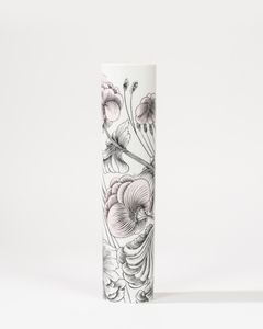 Vaso cilindrico in porcellana policroma, manifattura Rosenthal, secolo XX  - Asta Incanti d'Arte - Associazione Nazionale - Case d'Asta italiane