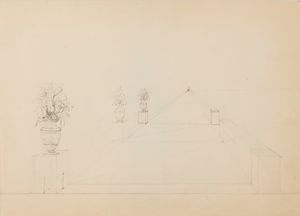 Ippolito Caffi : Studi di prospettiva  - Asta Incanti d'Arte - Associazione Nazionale - Case d'Asta italiane