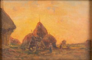 Carlo Follini - Campagna romana, tramonto