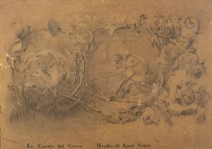 Scuola italiana, secolo XIX - La caccia del cervo